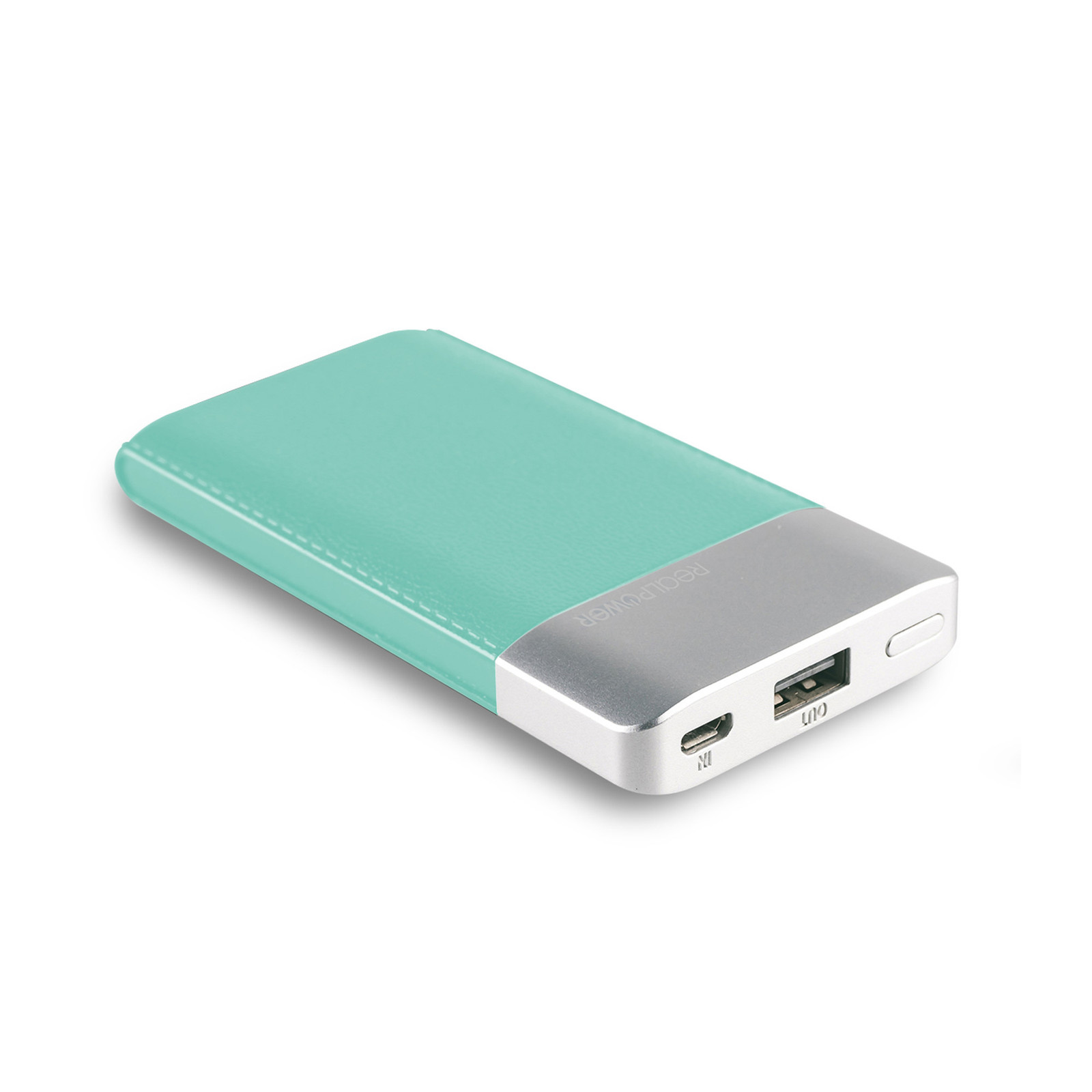 RealPower PB-4000 Powerbank Fashion Lake Blue Lederlook