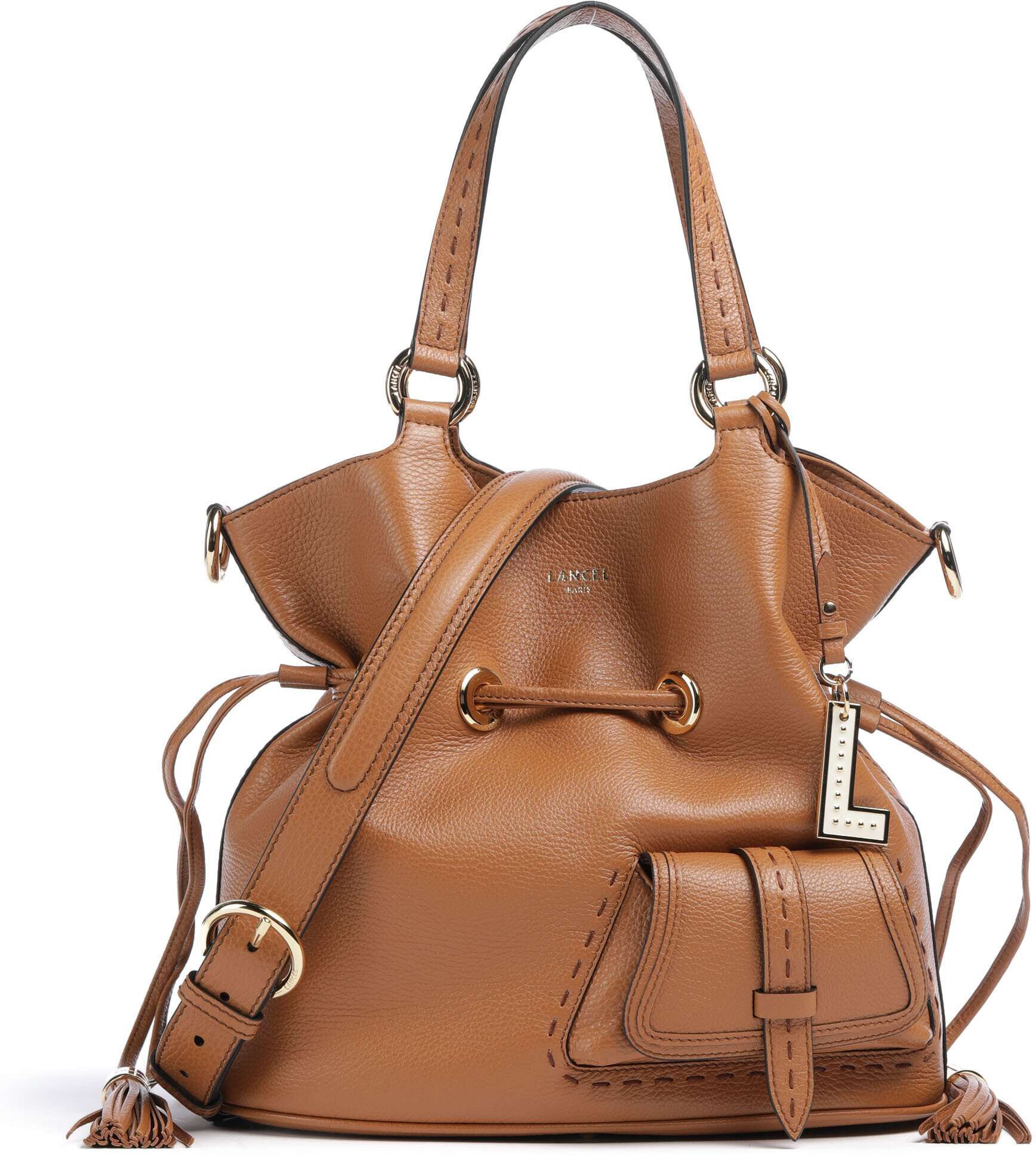 Lancel Premier Flirt M Bucket Handtasche aus Leder, braun
