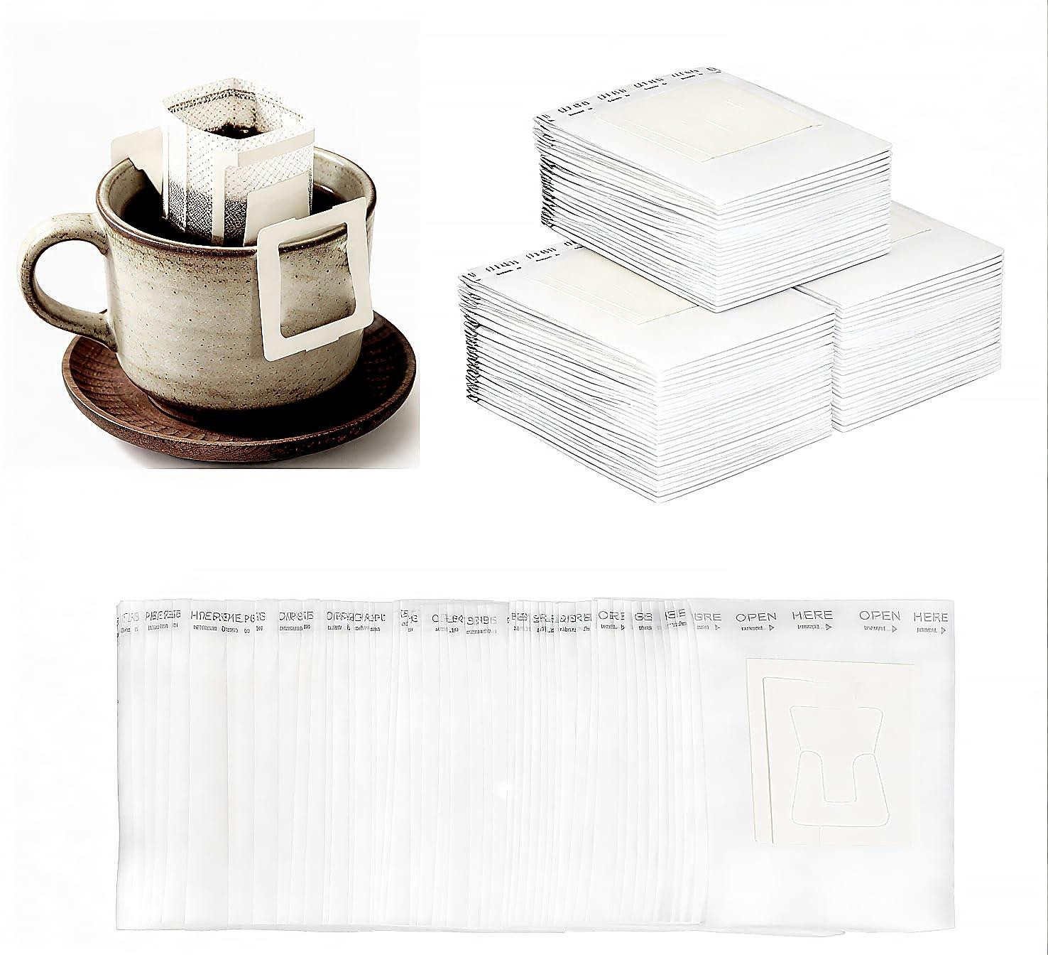 Merkloze wegwerp koffiezakjes met 120 stuks voedselveilige filters