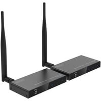 Wireless Video Extender/Splitter Set HDMI > HDMI, 100 Meter, HDMI Verlängerung schwarz, Sendeeinheit + Empfängereinheit