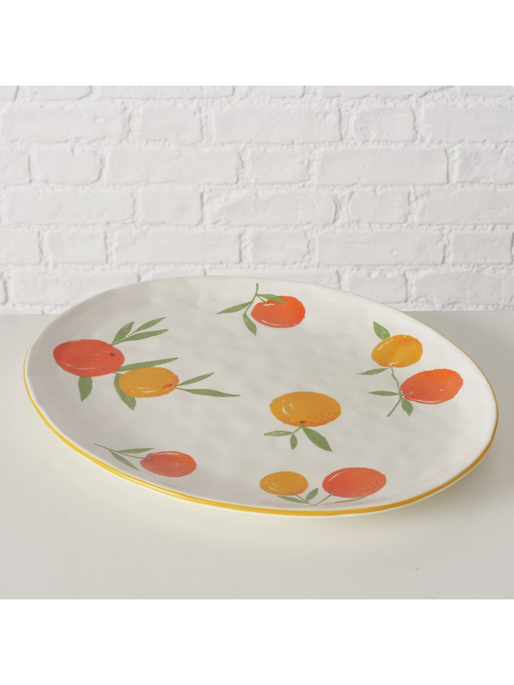 Boltze Servierplatte "Fruits" in Orange/ Gelb - Ø 32 cm - onesize