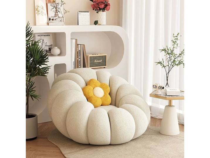 Fauteuil, Fauteuil de relaxation, Fauteuil individuel, Canapé, Crème, Tatami, Petit appartement, Balcon, Chambre, Fauteuil inclinable, Fauteuil inclinable