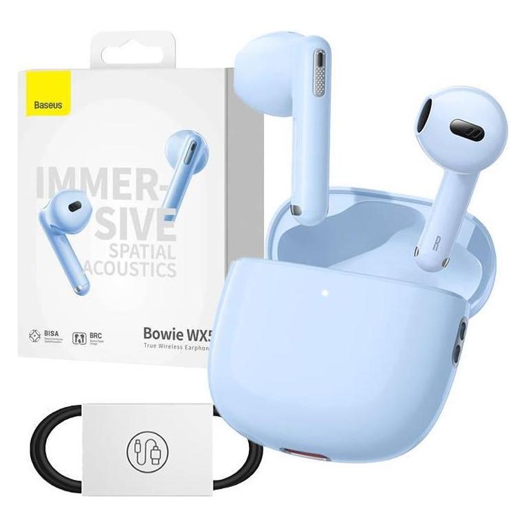 Baseus Earphones TWS Bowie WX5 (blue) (ANC, 6.50 h, Kabellos) (A00051000313-00)