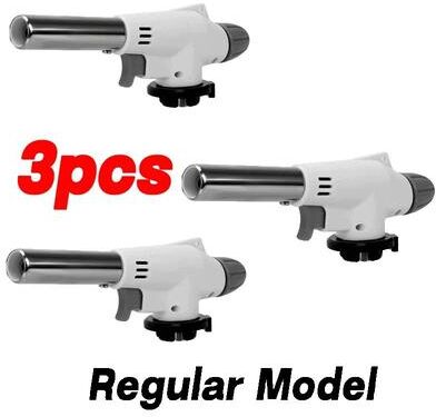 Uplift Picks Adjustable Butane Torch Lighter BBQ Flame Gun For Cooking And Camping regular Mode 3 Pcs