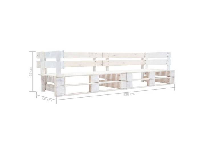 Blanc Siège de jardin - Canapé de jardin - desgin palette - 2 places - blanc bois C3166