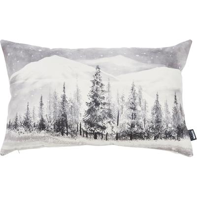 Dekokissen DONE. "WINTER LANDSCAPE", grau (grau, bedruckt), B:40cm H:1cm L:60cm, Polyester, Dekokissen_Sitzkissen_Kissenhüllen, Extra weiche Haptik