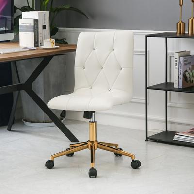 Duhome Elegant Lifestyle "Diamond Tufted Armless Adjustable 17""-20"" H Swivel Home Office Chair"
