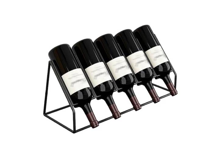 Weinregal, Abgewinkeltes Design, stark und langlebig, einfach stilvoll(Black)