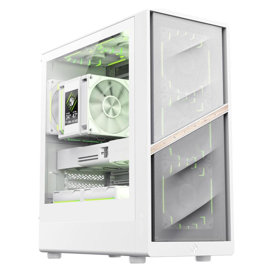 GameMax Boitier Mini Tour Micro ATX Aeris 330 ARGB avec panneau vitré (Blanc (mATX, Mini-ITX) (1117-3709R0002)