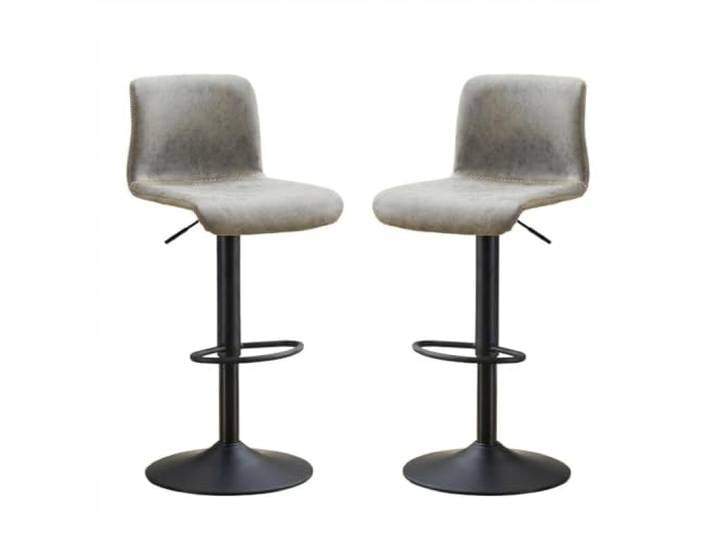 IDEALHOUSE Höhenverstellbare Barhocker mit Rückenlehne – Drehbar, PU-Leder, Metallfußstütze – Für Küche, Bar & Essbereich – Grau, 2er-Set