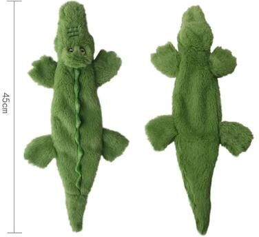 Uplifted Finds Simulated Animal No Stuffing Dog Toy Durable Plush Squeaky Pet Chew crocodile