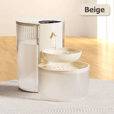 Inspire Curations SmartFlow Wireless Pet Water Fountain For Cats & Dogs beige s 3l