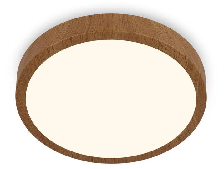 BRILONER Leuchten - Deckenlampe LED, Deckenleuchte Holz, warmweißes Licht, Aufba