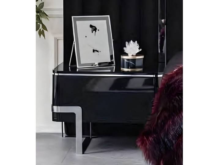 Xlmoebel Nachttisch Schwarzer Designer-Nachttisch mit elegantem Design und Stauraum (2x Nachttische, Nachttisch 2x), Hergestellt in Europa