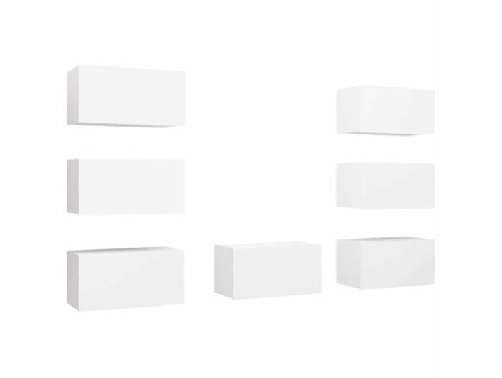 Makastle TV-Schränke 7 STK. Weiß 30,5x30x60 cm Holzwerkstoff