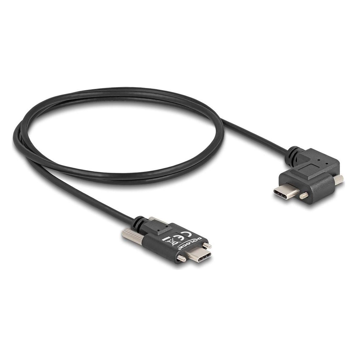 Delock USB 2.0 Kabel USB Type-C Stecker mit Schrauben zu USB (1 m, USB 2.0, 60 W) (80956)