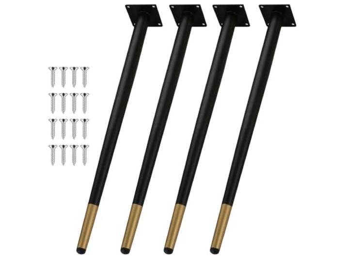 4 Stück Metall Tischbeine Couchtisch Nachtständer Stühle 20cm-75cm Rostfrei Stark, Geschweißt, Schraubbefestigung, 20cm-75cm, 4 Stück, Couchtisch, Nachttisch, Stuhl, Sofa(Blackgold,75cm)