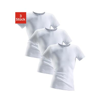 Unterhemd CLIPPER, Herren, Gr. 8, 3 Stk., N-Gr, weiß, Doppelripp, Obermaterial: 100% Baumwolle, unifarben, körpernah, Rundhals, Unterhemden Unterhemd, aus Doppelripp, T-Shirt, Unterziehshirt, Kurzarm T-Shirt, Topseller