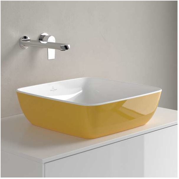 Villeroy und Boch Artis Aufsatzwaschtisch 417841BCW9 41x41cm, ohne Hahnlochbank, ohne Überlauf, Indian Summer
