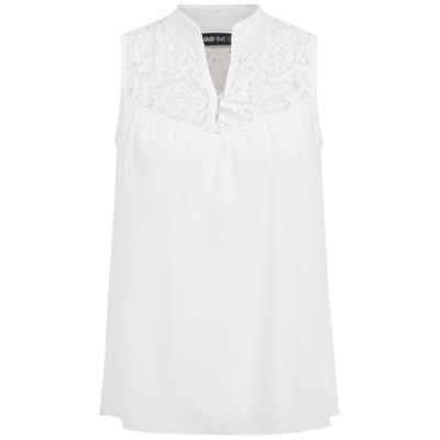 Klassische Bluse CLOUD 5IVE "CLOUD 5IVE Lace Top", Damen, Gr. L, weiß, 100% Polyester, Blusen Bluse