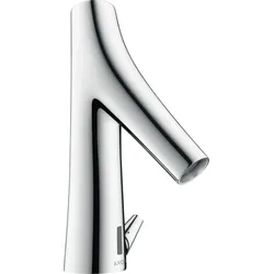 hansgrohe AXOR Starck Organic Waschtischmischer, Elektronik, Batteriebetrieb, mit Temperaturregulierung, Ausladung 117mm, 12171000, Farbe: Chrom
