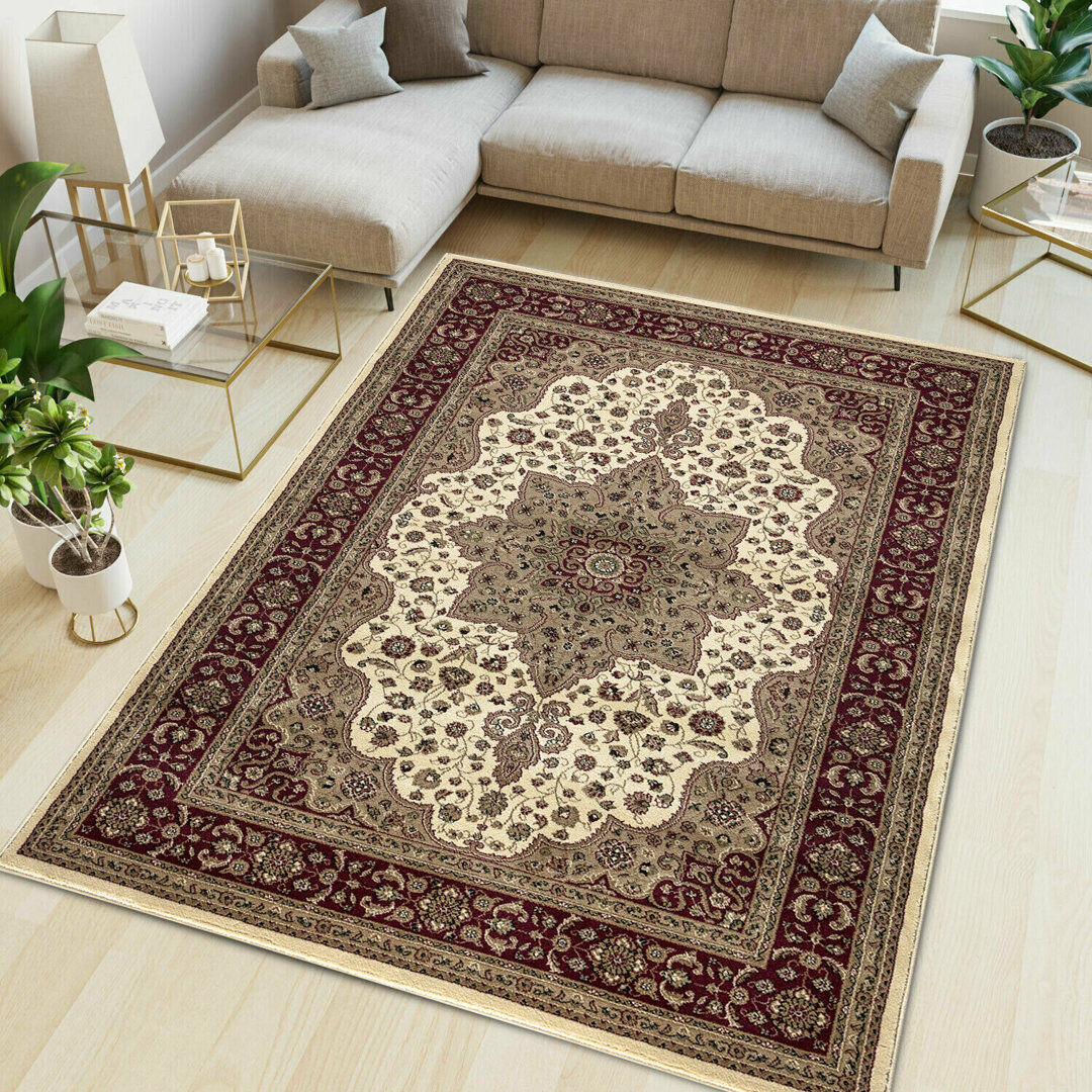 Astoria Grand Non Slip Large Traditional Rugs Living Room Bedroom Carpet Hallway Runner Rug Cream Runner 80 x 300cm