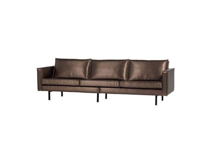 WOOOD Sofa Retro Rodeo 3-Sitzer Metallic Kupfer Braun