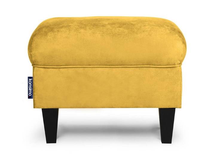 KONSIMO® Sitzhocker MILES Polsterhocker Pouffe, Massivholzbeine, zeitloses Design, pflegeleichter Stoff