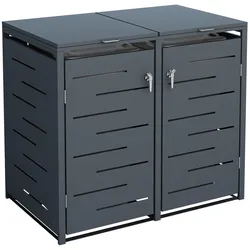 T&J OSKAR Mülltonnenbox 132 x 80 x 116 cm Anthrazit