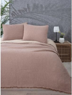 Sussexhome Muslin Blanket 4 Layers, Soft Bedspread, Turkish Cotton Muslin Bed Cover, Reversible Coverlet
