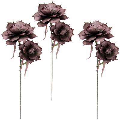 Kunstblume I.GE.A. "Soft-Magnolie", rot (burgunder), B:23cm H:84cm, Obermaterial: 100% Kunststoff, Kunstpflanzen, 3er Set