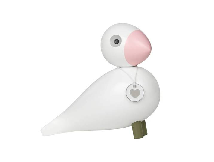 Kay Bojesen - Singvogel Love Charity, weiss / rosa