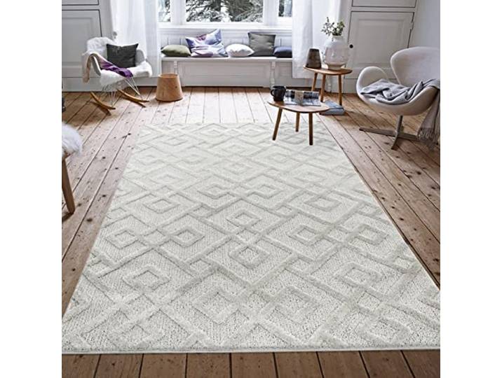 Tapis de Salon Chambre Bureau\, Tapis Bohème Chic au Motif Geometrique\, Style Boheme Poils Longs en Relief (Taille : 200x290cm - Model: 08 Beige/Crème)