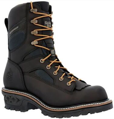 "Georgia Boot 9"" LTX Logger Waterproof - Mens 9 Black Boot W"