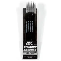AK Set of 5 Silicone Brushes Medium Hard Tip Small AK