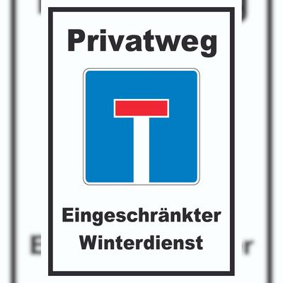 HB-Druck Privatweg Eingeschränkter Winterdienst Schild A6 (105x148mm)
