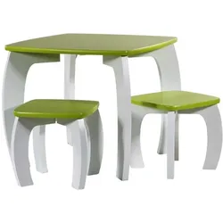 HOCKER und TISCH, 96x48x42cm, 3-tlg.