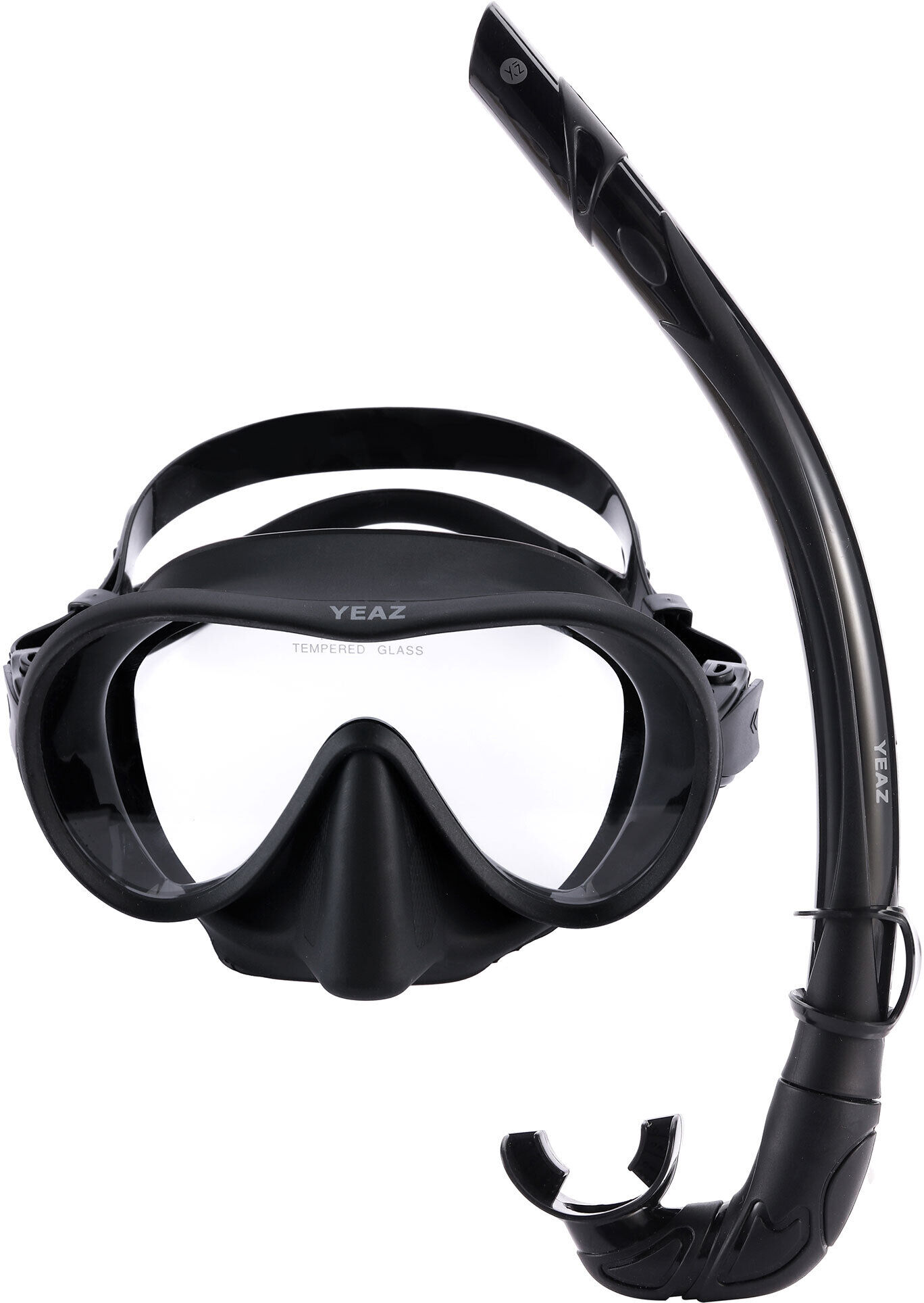 Taucherbrille YEAZ "Schnorchelset OCEAN VIBES", schwarz (schwarz magic), Sportbrillen, Taucherbrille