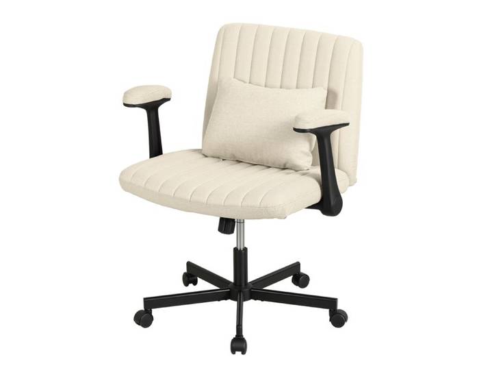Chaise d'ordinateur ergonomique à jambes croisées assise large et coussin épais idéale pour appartement maison et bureau
