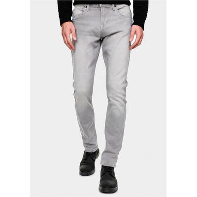 Straight-Jeans RUSTY NEAL "MELVIN", Herren, Gr. 29, Länge 30, grau, 74% Baumwolle, 15% Polyester, 9% Viskose, 2% Elasthan, unifarben, lang, Jeans Straight-Jeans, mit elastischer Eigenschaft