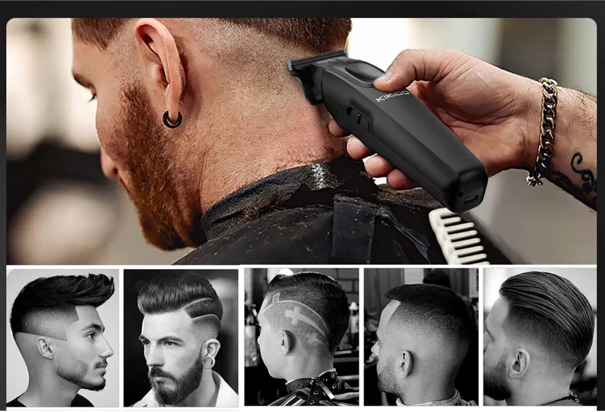 INF Digitaler Haarschneider mit Display: USB Wiederaufladbarer, Kabelloser Trimmer für Herren