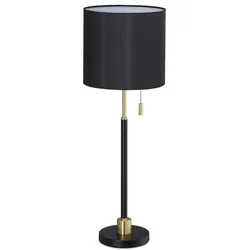 Relaxdays Tischlampe mit Zugschalter Gold,Schwarz
