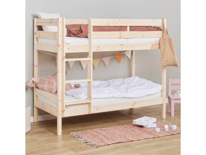 Mid.you Etagenbett, Natur, Holz, Kiefer, vollmassiv,teilmassiv, H2, Höhe ca. 9 cm, 70x160 cm, Kinderzimmer & Jugendzimmer, Kindermöbel, Kinderbetten, Etagenbetten