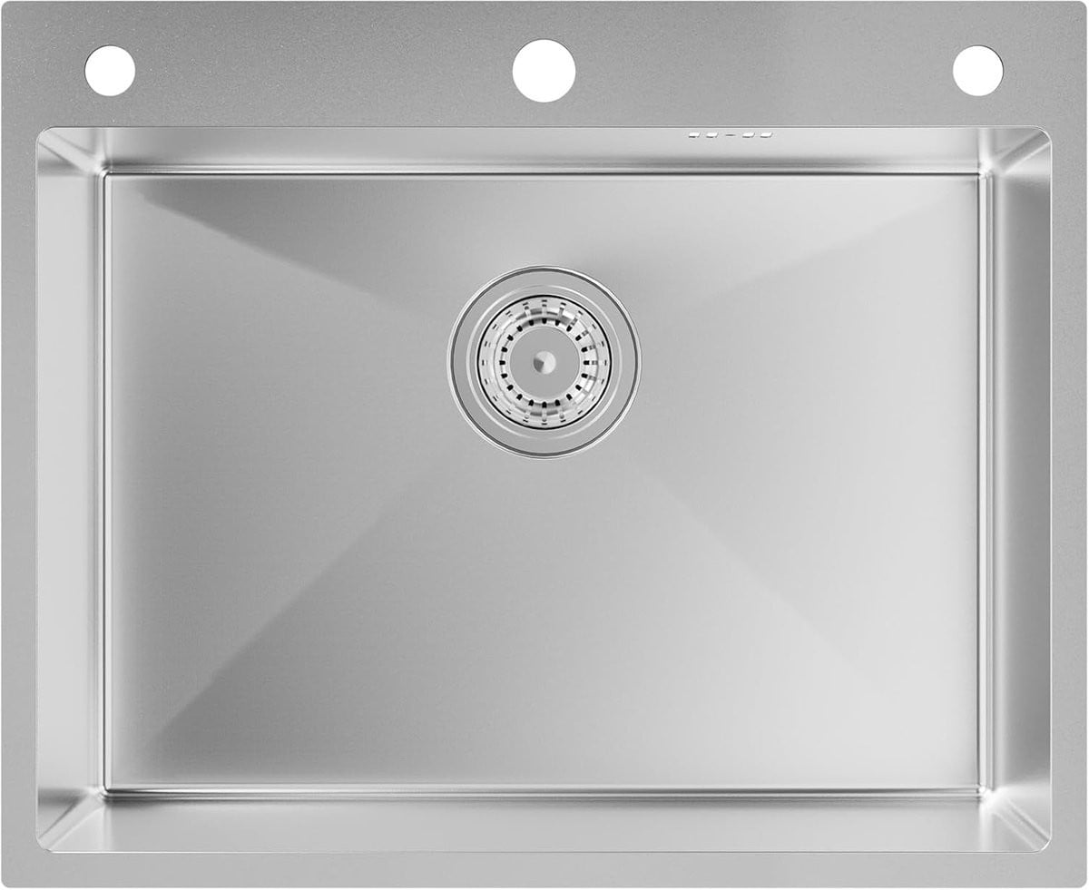 Markenlos Inbouwspoelbak RVS Zilver B: 60 cm, D: 49 cm
