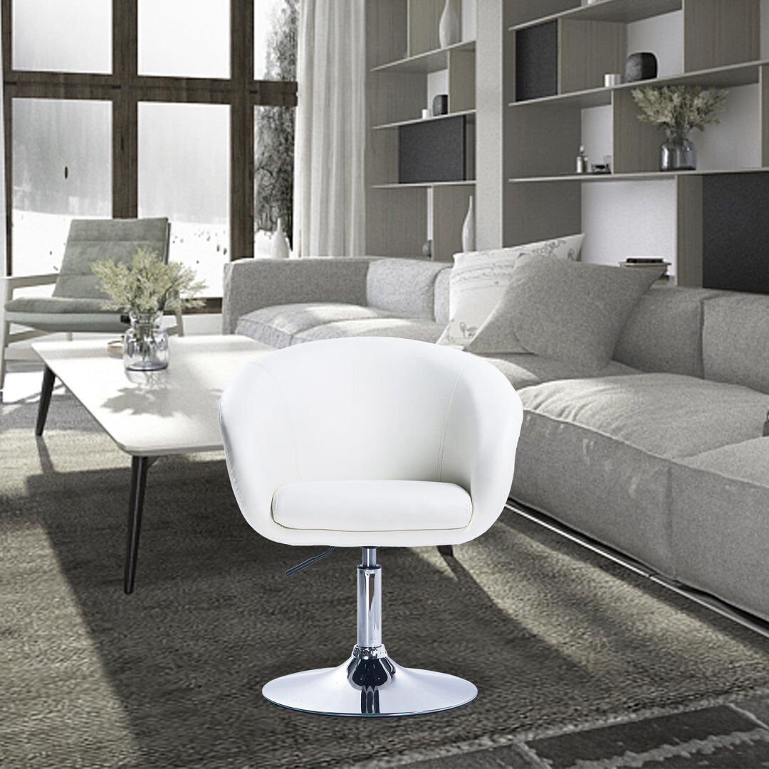 Metro Nisbet Swivel Adjustable Height Stool White 59cm W X 58cm D