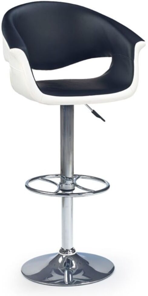 MSO Tabouret de bar design noir et blanc Noir 46x93x60cm