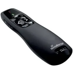 MediaRange MROS220 Präsentationsfernbedinung mit 5 Tasten und rotem Laserpointer, schwarz