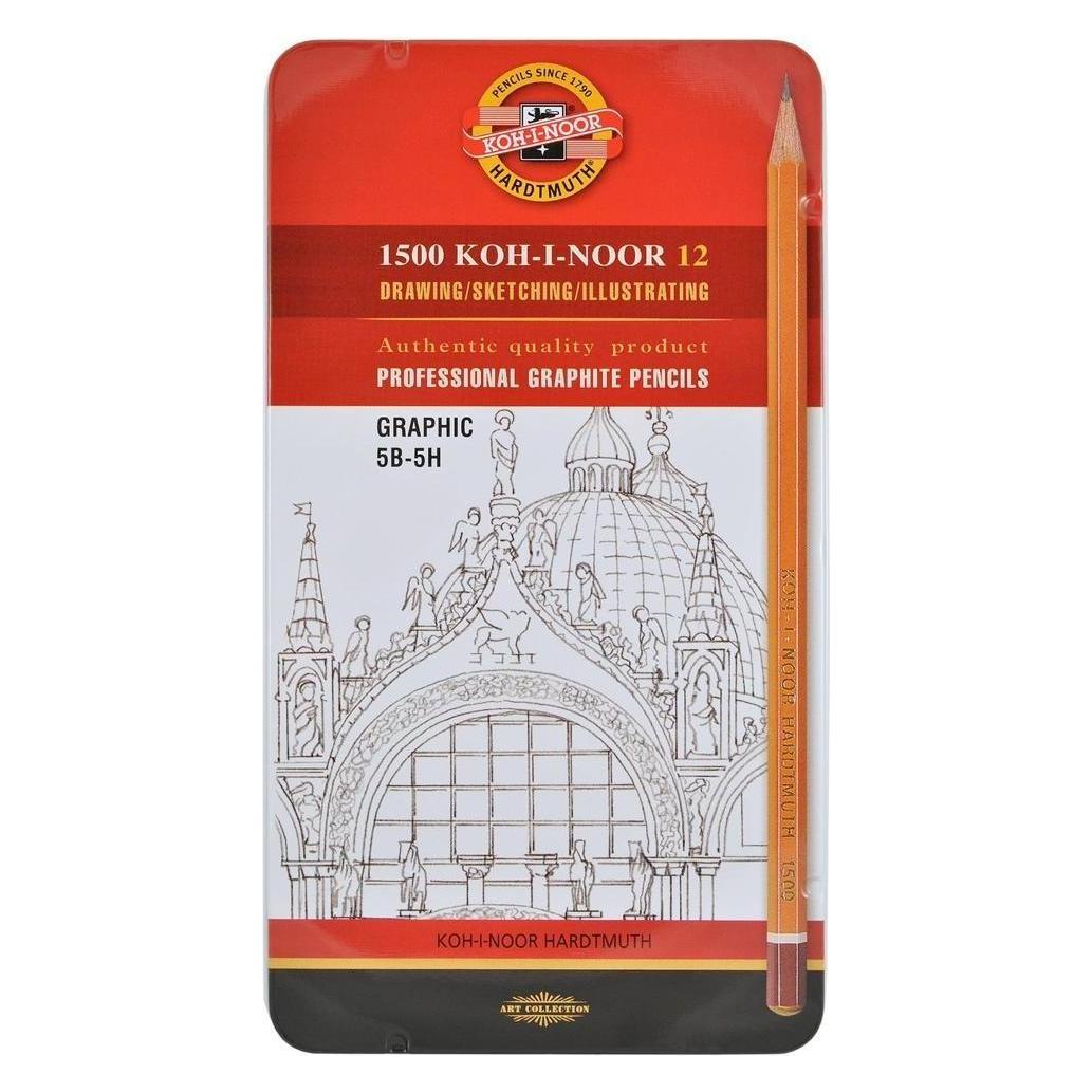 Koh-i-Noor KOH und Noah Graphite-Winkel 1502/III 5B-5H, 12 Stk. (166869) (5B, 5H, 12x) (1502012009PL)