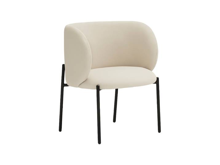 Design Sessel „Mogi“ mit Armlehnen Kunstleder Beige Teulat