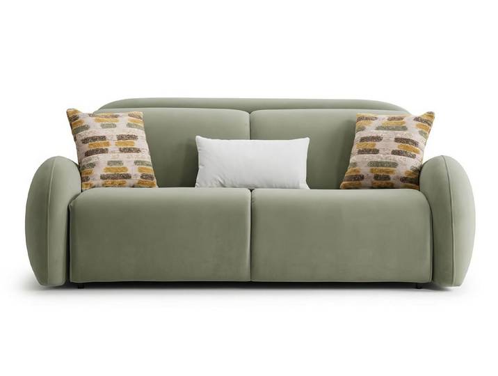 JVmoebel 3-Sitzer Schlafsofa Modern Grün Bequem Couch 3-Sitzer Bettfunktion Polstersofa, 1 Teile, Faltbar, Manuell verstellbar, Mit Kissen, Verstellbar, Verstellbare